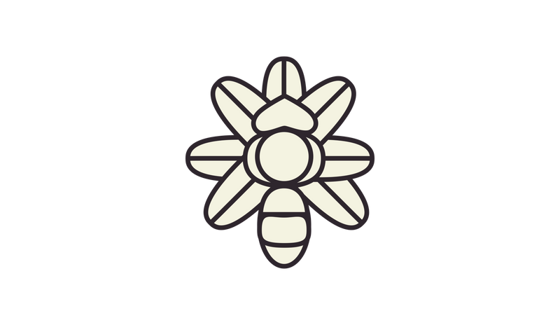 Simple black and white line drawing of a flower on a white background
